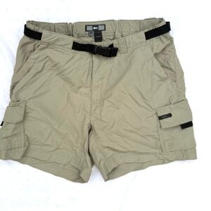 REI Vintage Cargo Outdoor Shorts Womens Khaki Belted Size 4 UPF 50+